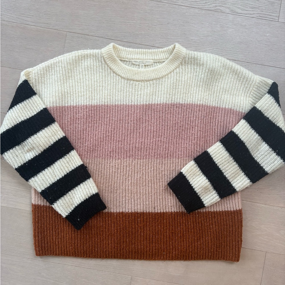 MULTICOLOR STRIPE OVERSIZED SWEATER